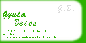 gyula deics business card